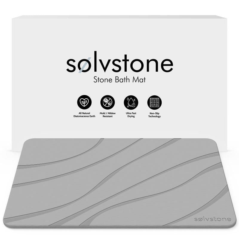 SØLVSTONE - Quick Dry Stone Bathroom Mat (Waves)